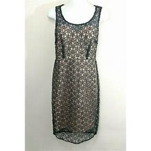 Ann Taylor Dresses | Ann Taylor Petite Taupe Black Lace Sheath Dress 4P | Color: Black | Size: 4P