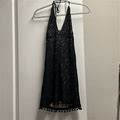 Gb Girls Dresses | Black Crochet Halter Mini Dress | Color: Black | Size: Mj