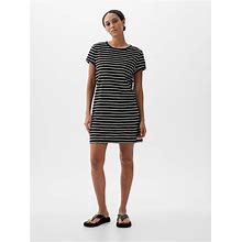 Gap Factory Women's Pocket T-Shirt Dress Black Stripe Petite Size XS