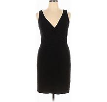 Onyx Nite Cocktail Dress - Sheath V-Neck Sleeveless: Black Solid Dresses - Women's Size 14