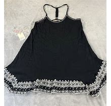 Paradise USA Womens Black Spaghetti Strap Sleeveless Short Dress Size Medium