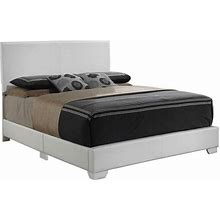 Andmakers Aaron White Upholstered Full Panel Bed