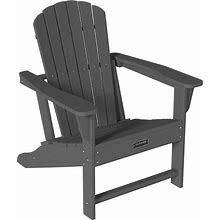 CASAINC Adirondack Chair PS Board 6 Back Panel Outdoor Widened Armrests Gray