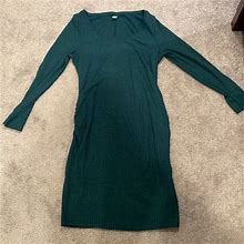 Old Navy Dresses | Green Ribbed Maternity Dress | Color: Green | Size: L