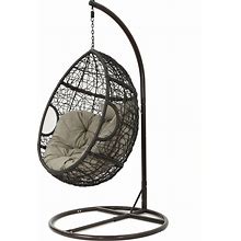 Best Selling Home Decor Kylie Multi-Brown Steel Frame Hanging Zero Gravity Chair With Tan Water Resistant Fabric Cushioned Seat | 302123