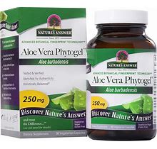 Nature's Answer's Aloe Vera Phytogel | Antiseptic Healing Properties | Vegan, Non-GMO & Kosher Certified | Capsules 90Ct
