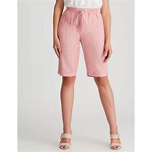W LANE - Womens Pink Shorts - Summer - Linen Clothing - Bermuda - High Waist - Soft Pink - Relaxed Fit - Chino - Casual Wear - Cool Comfort Fashion 12