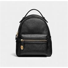 Womans Coach Small Backpack Purse Black/Gold