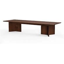 Dietrich Wide Communal Table, 144", Natural Walnut On Walnut -144X48 | Williams Sonoma