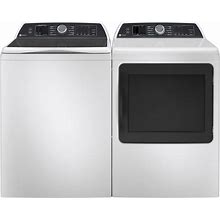 GE Profile PTW705B-PTD70GB 28 Inch Wide 5.3 Cu. Ft. Top Load Washer And 27 Inch Wide 7.4 Cu. Ft. Gas Dryer Laundry Pair With Smart Wash And Rinse And