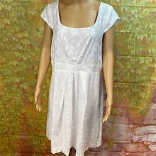 Danny & Nicole Dresses | Danny & Nicole Textured Cotton Dress | Color: White | Size: 14