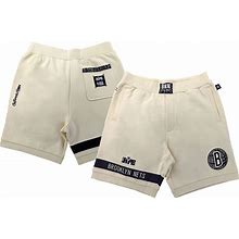 Unisex NBA X Two Hype Cream Brooklyn Nets Culture & Hoops Premium Classic Fleece Shorts