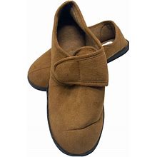 Healthrite By Haband Men's Slippers Size 12 EEE Caramel Camel Brown Suede