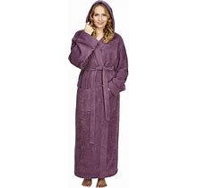 Arus Women's Pacific Hooded Turkish Cotton Bath Robe With Full Length Options