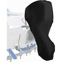 Boat Motor Covers,Heavy Duty Full Size Outboard Boat Engine Cover 600D Waterproof Oxford Fabric Motor Hood Cover With Adjustable Straps Black Cover 1