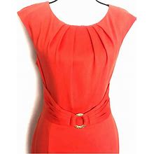 Trina Turk Dresses | Trina Turk Orange Cap Sleeve Dress | Color: Gold/Orange | Size: 6
