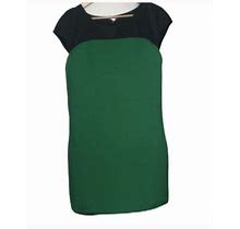 Express Color Block Green, Black & White Shift Dress Size Xs