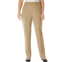 Plus Size Women's Elastic-Waist Soft Knit Pant By Woman Within In New Khaki (Size 32 T)