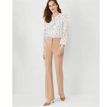 Ann Taylor The Petite Pintucked Trouser Pant In Double Knit Size 8 Natural Camel Women's