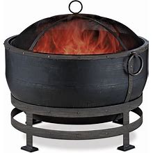 Endless Summer Round Wood Burning Outdoor Fire Pit With Kettle Design Brown