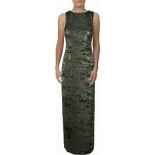 Lauren Ralph Lauren Womens Deming Metallic Maxi Evening Dress 8