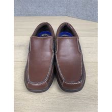 Dr. Scholls Men's Brown Leather Casual Shoes Brown Slip On Loafers Size 12D