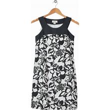 Ann Taylor Loft Women's Sleeveless Shift Dress Floral Black White Size 0 Petite