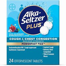 Alka-Seltzer Plus Powerfast Fizz NSAID Cough And Chest Congestion Treatment - Blueberry/Pomegranate - 24Ct