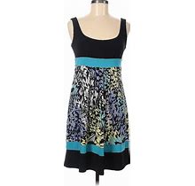 MSK Casual Dress Scoop Neck Sleeveless: Teal Color Block Dresses - Women's Size 6