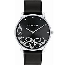 Coach Women's Elliot Black Leather Watch 36mm - Black