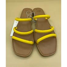 A Day Women's Sandals Wren Triple Strap Yellow Size 7.5