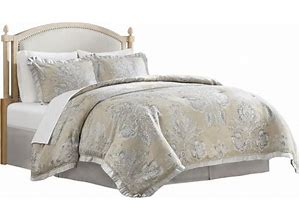 Croscill Loretta Traditional 4-Piece Comforter Set, Queen, Grey, Comforters & Comforter Sets
