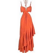 Precious Juniper Cut-Out Dress - Women - Viscose - 8 - Orange