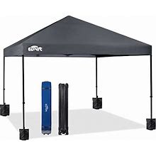Ezlyft 12X12 Pop Up Canopy Tent Patented EZ Set Up Instant Outdoor Canopy With Wheeled Carry Bag Bonus 4 Weight Sandbags, 8 Stakes And 4 Ropes, Gra
