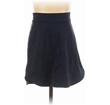 Casual A-Line Skirt Knee Length: Blue Print Bottoms - Women's Size 0 Tall