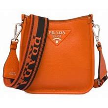 Prada Women's Leather Mini Shoulder Bag - Orange