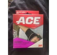ACE Brand Adjustable Compression Wrist Support, Black One Size Fits Most Level 2