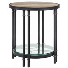 ACME Furniture ACME Brantley Wooden End Table With Bottom Shelf In Oak And Sandy Black