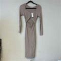 Abercrombie & Fitch Cut Out Bodycon Midi Dress Knit Size Small Tall