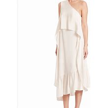 Tibi Dresses | Tibi Silk Ruffle Dress Ivory Euc Sz 0 | Color: Cream/White | Size: 0