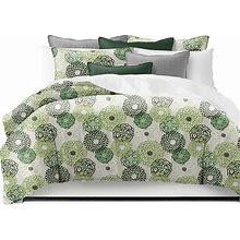 Gardenstow Green Super Queen Comforter & 2 Shams Set