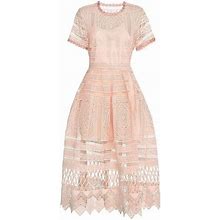 Alexis Dresses | Alexis Alanna Macram Lace Midi Dress Sz M | Color: Pink | Size: M