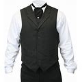 Classic Mens Gray Cotton Blend Notch Collar Dress Vest (Big & Tall Size 3X) | 19th Century | Historical | Vintage | Antique