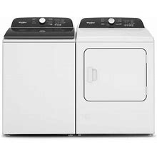 Whirlpool White Top Load Laundry Pair With WTW500CMW 28" Washer And WED500CMW 29" Electric Dryer
