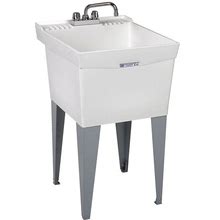 Mustee Utility Sink: E. L. Mustee, Polypropylene, 34 in Overall Ht, 24 in Overall Lg, 13 in Bowl Dp Model: 19CF