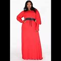 Bubble Sleeve Maxi Dress | Color: Red | Size: 1X