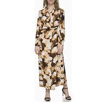 Calvin Klein Women's Printed Faux Wrap Dress (Standard And Plus Size)