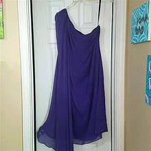 Social Bridesmaids Dresses | Purple Social Bridesmaids Polyester Dress| One Shoulder Dress| Stylish Formal | Color: Purple | Size: 12