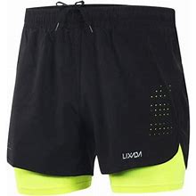 Men's 2-In-1 Running Shorts Quick Drying Breathable Active Training Exercise Jogging Cycling Shorts With Longer Liner