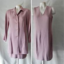 Anne Klein Sz 4 6 2 Pc Dress - Pink - Sheath - Wool Rayon - Business Suit - Jumper - Made USA - Professional - Work Office - Career - Church
